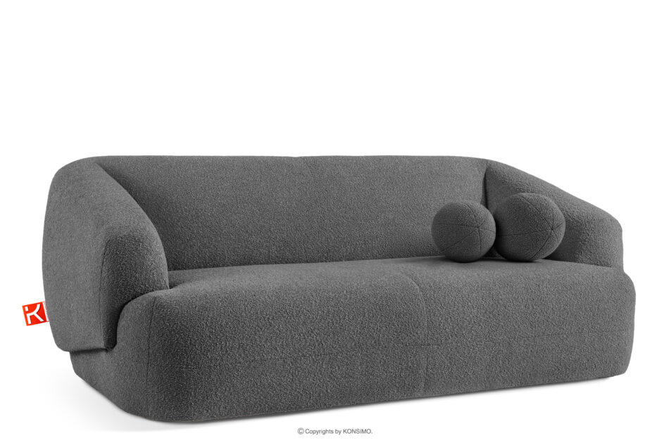 VIRA Sofa boucle w stylu japandi ciemny szary ciemny szary - zdjęcie 2