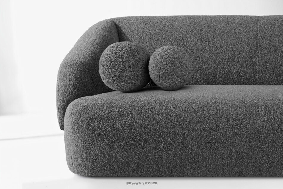 VIRA Sofa boucle w stylu japandi ciemny szary ciemny szary - zdjęcie 5