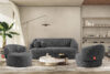 VIRA Sofa boucle w stylu japandi ciemny szary ciemny szary - zdjęcie 9
