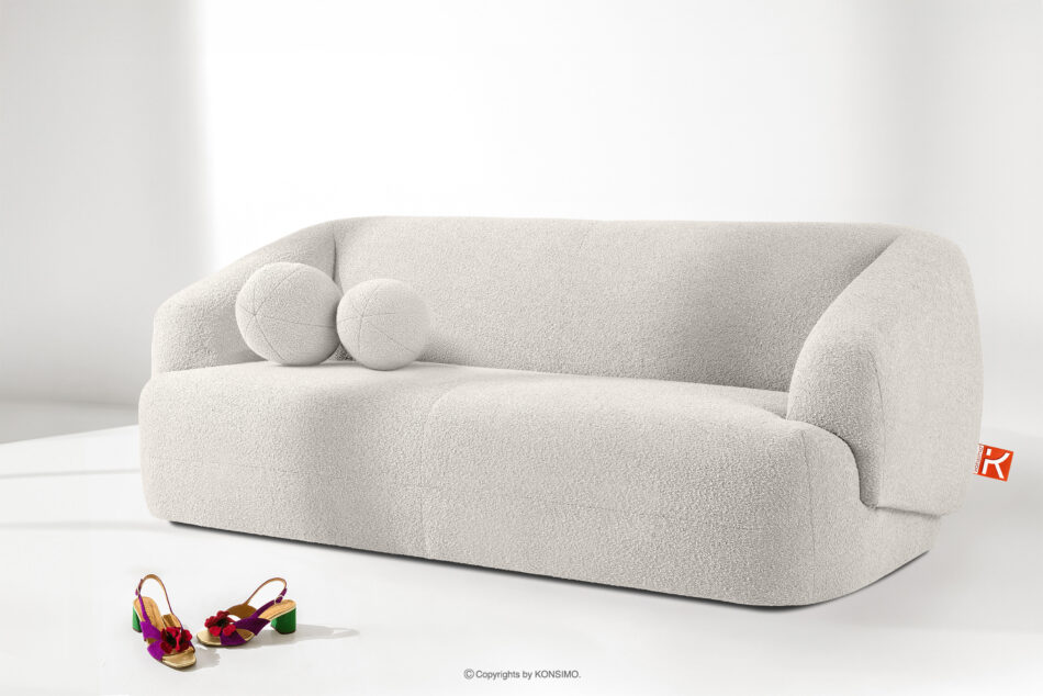 VIRA Sofa japandi tkanina boucle biały biały - zdjęcie 1
