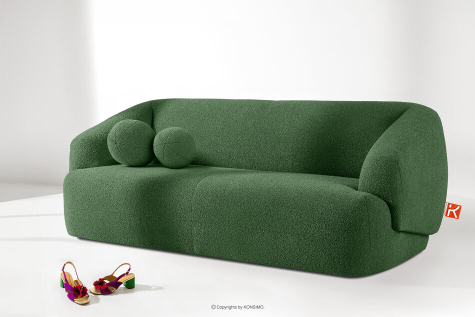VIRA Sofa boucle w stylu japandi zielony zielony - zdjęcie 1