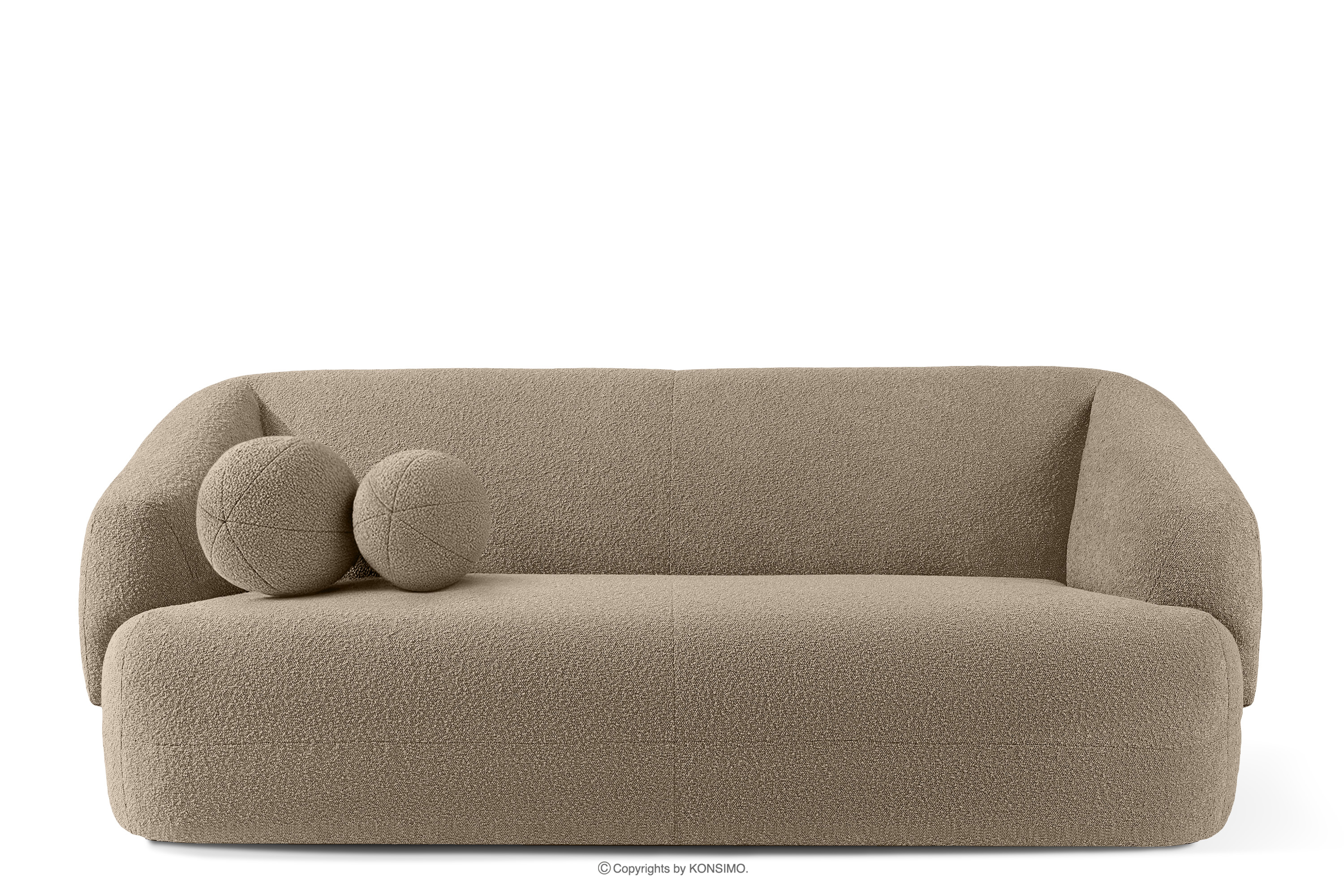 Sofa japandi tkanina boucle beżowy
