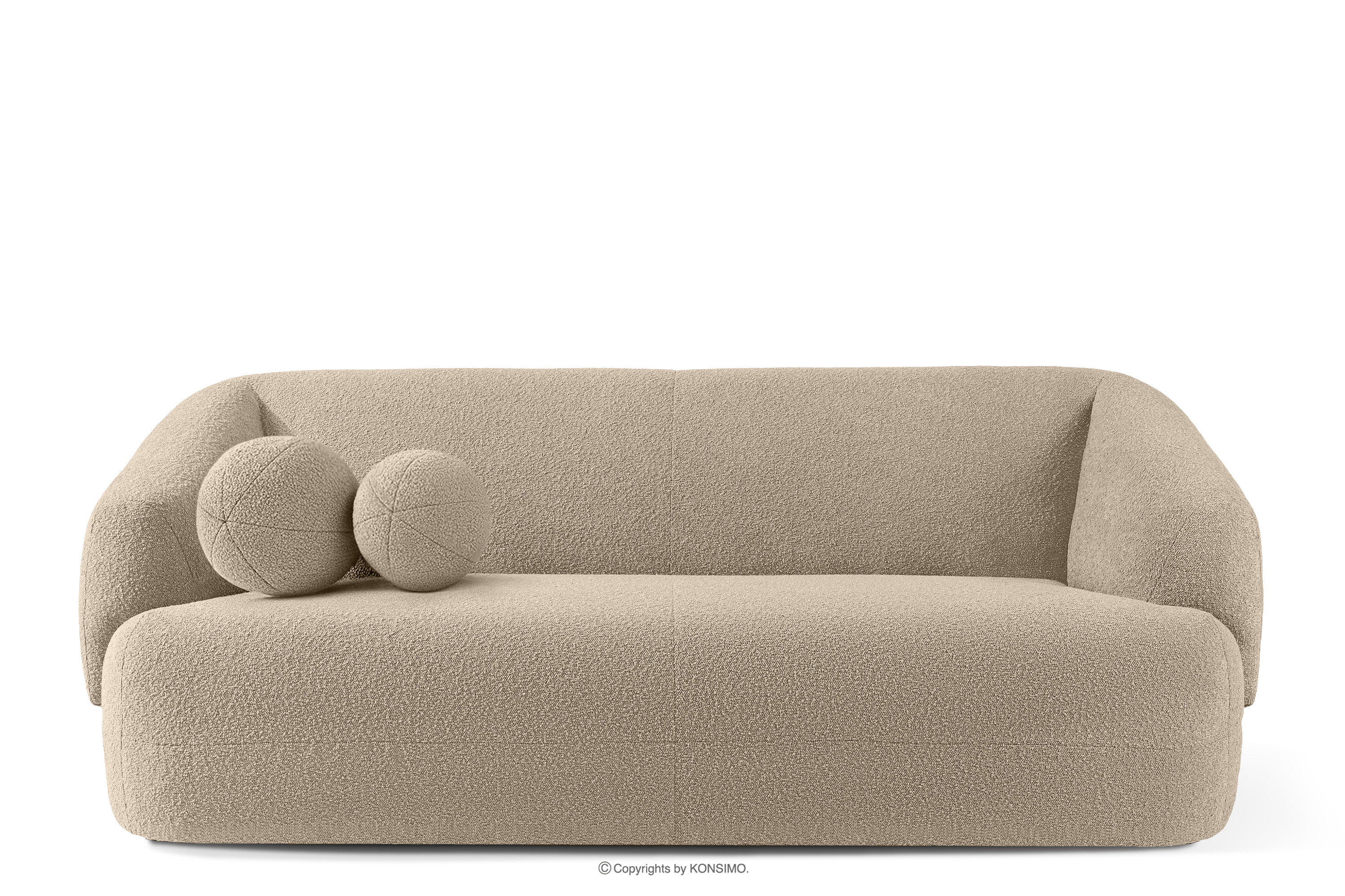 Sofa japandi tkanina boucle jasny beżowy