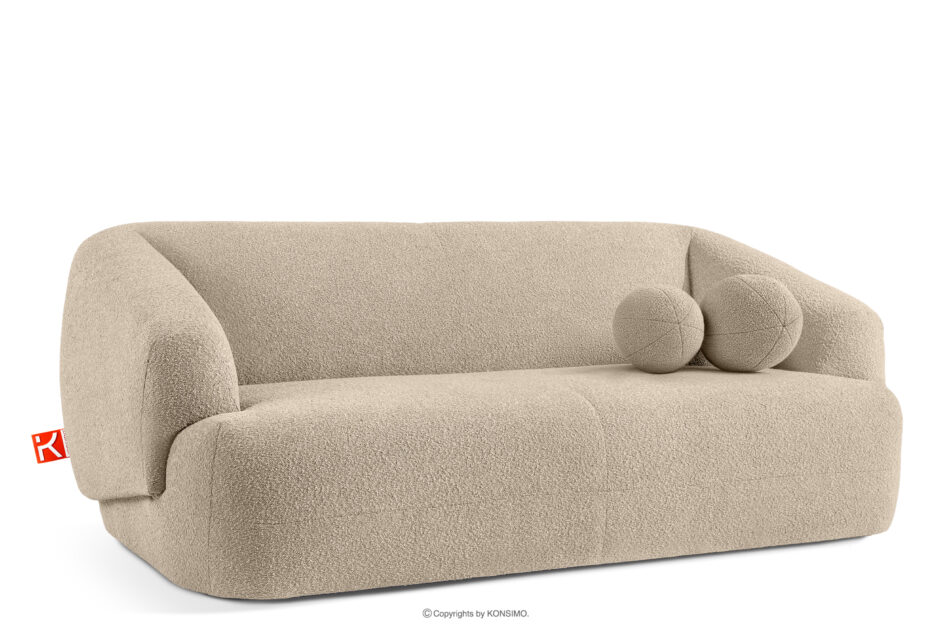 VIRA Sofa japandi tkanina boucle jasny beżowy jasny beżowy - zdjęcie 2