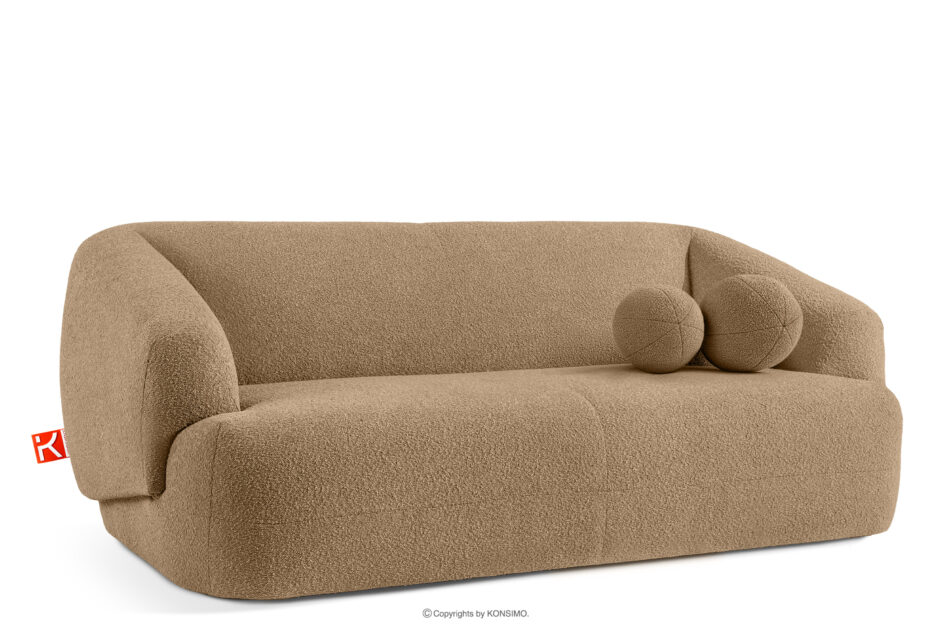 VIRA Sofa boucle w stylu japandi ciemny beżowy ciemny beżowy - zdjęcie 2