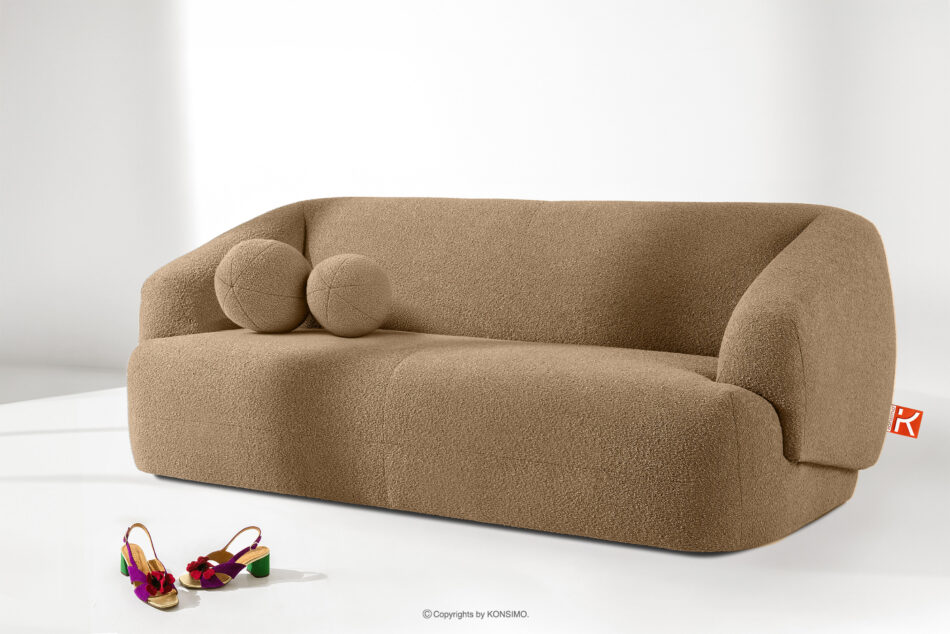 VIRA Sofa boucle w stylu japandi ciemny beżowy ciemny beżowy - zdjęcie 1