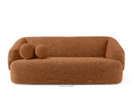 Sofa boucle w stylu japandi rudy