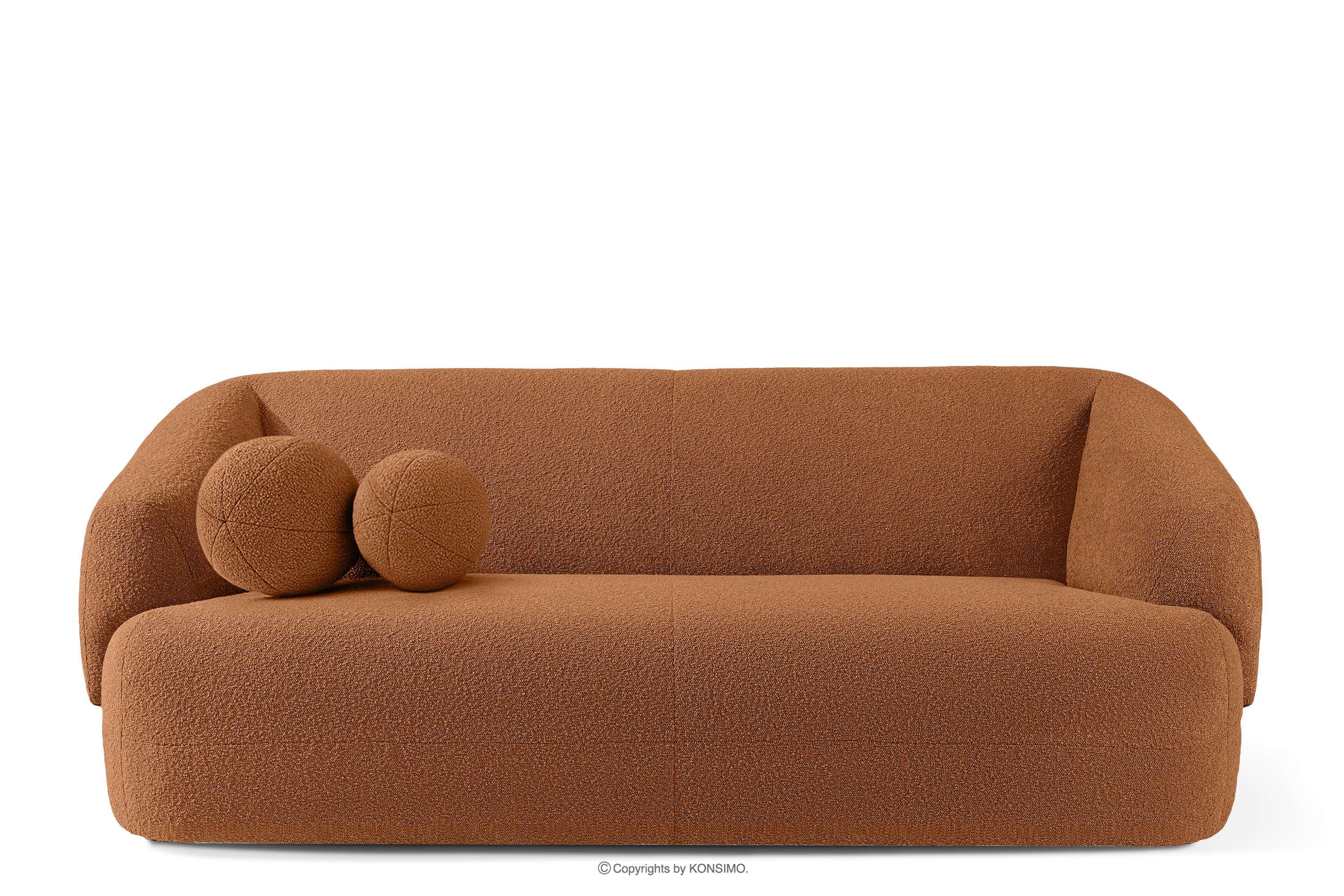 Sofa boucle w stylu japandi rudy