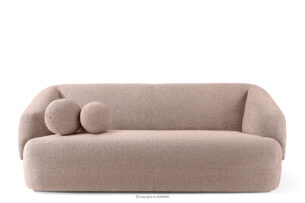 VIRA, https://konsimo.pl/kolekcja/vira/ Sofa japandi tkanina boucle różowy różowy - zdjęcie