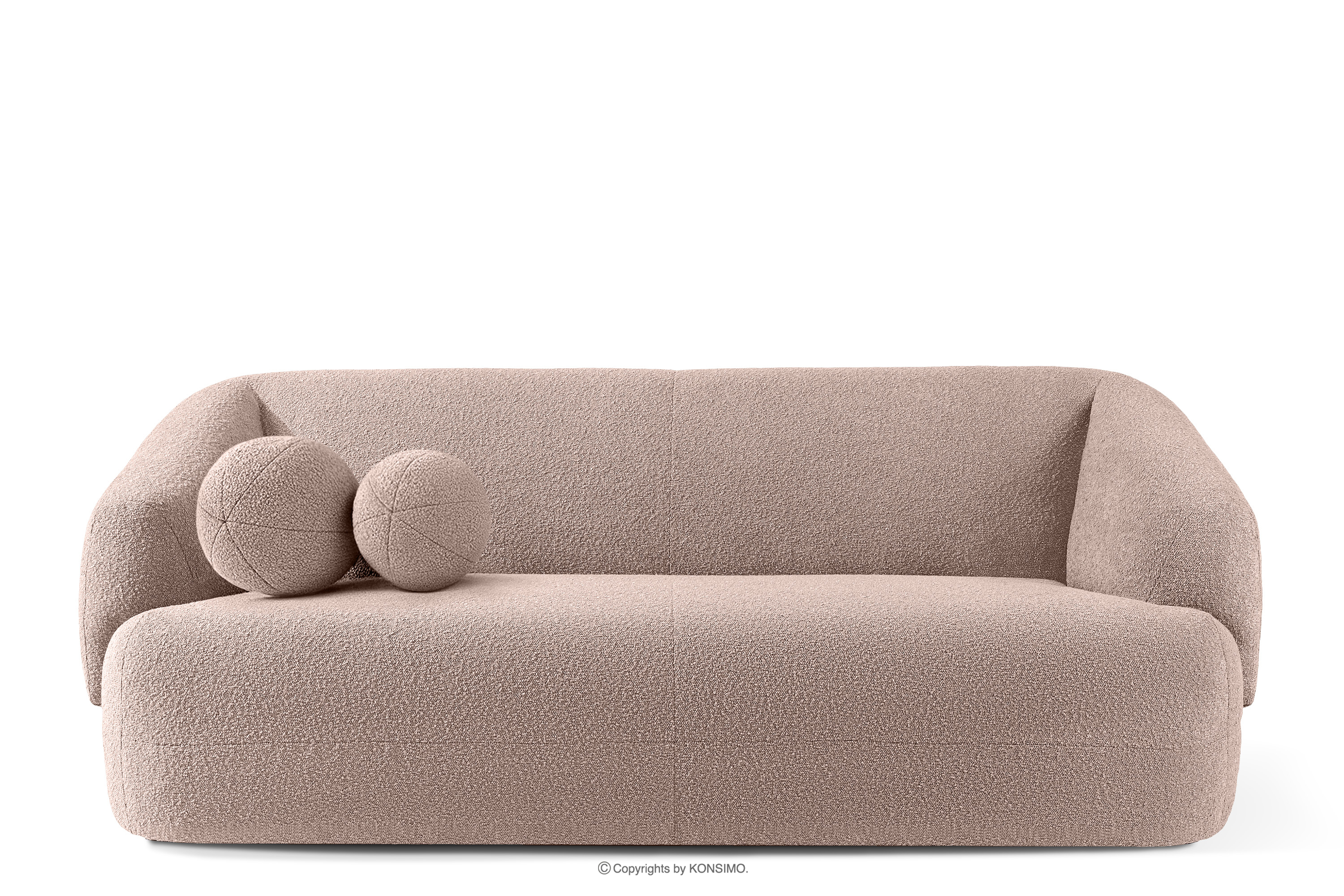 Sofa japandi tkanina boucle różowy