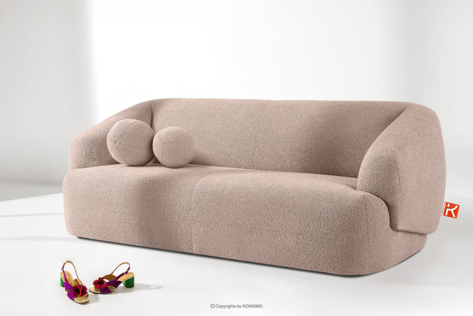 VIRA Sofa japandi tkanina boucle różowy różowy - zdjęcie 1