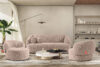 VIRA Sofa japandi tkanina boucle różowy różowy - zdjęcie 9