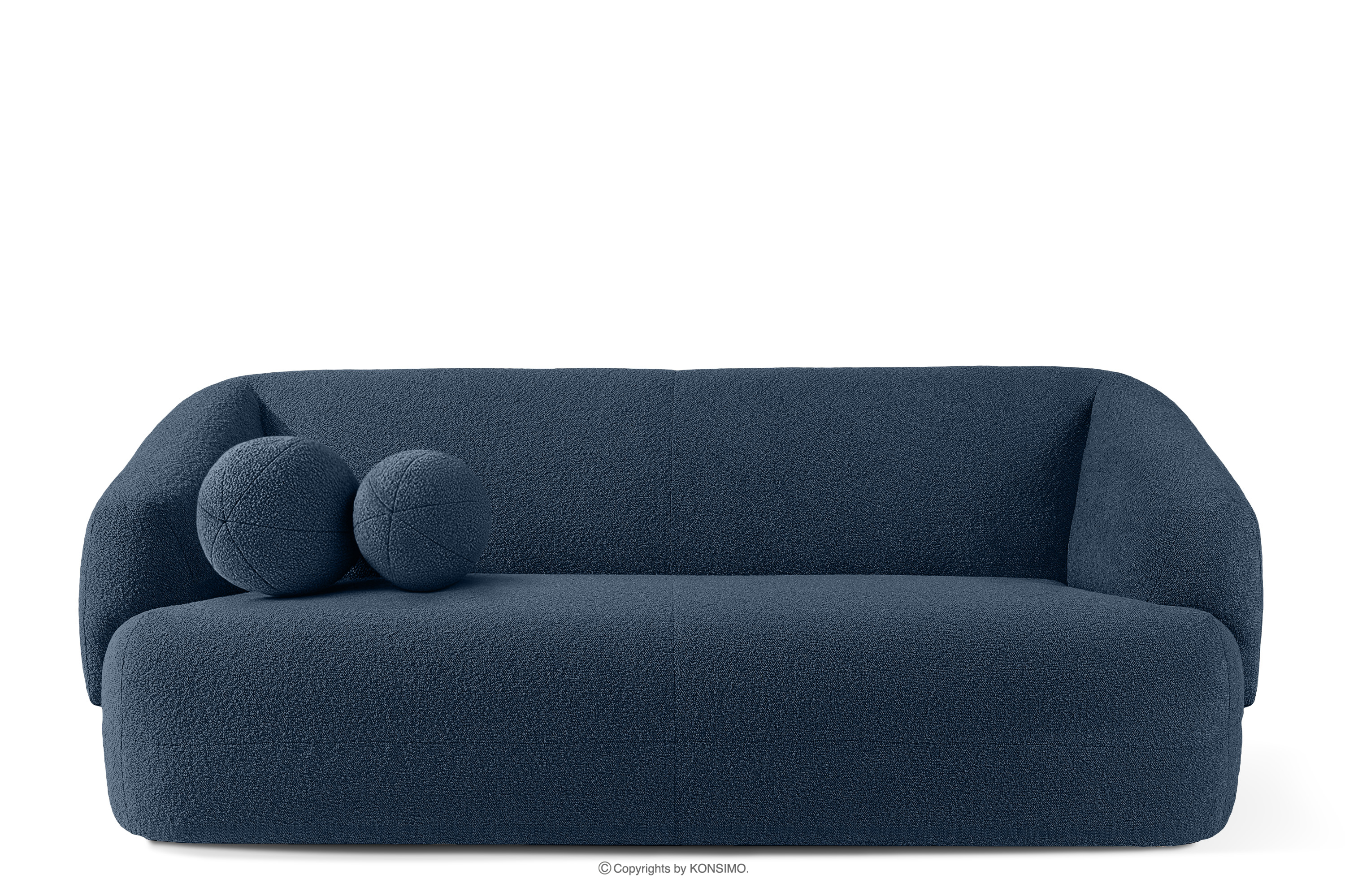 Sofa boucle w stylu japandi granatowy