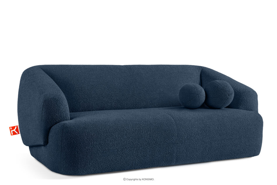 VIRA Sofa boucle w stylu japandi granatowy granatowy - zdjęcie 2