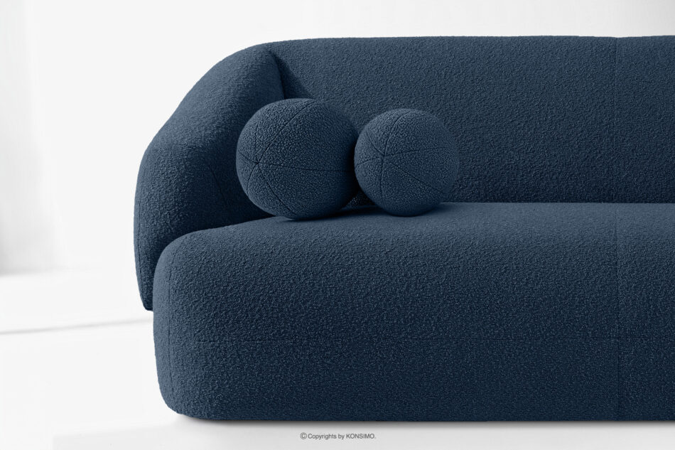VIRA Sofa boucle w stylu japandi granatowy granatowy - zdjęcie 5