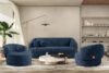 VIRA Sofa boucle w stylu japandi granatowy granatowy - zdjęcie 9