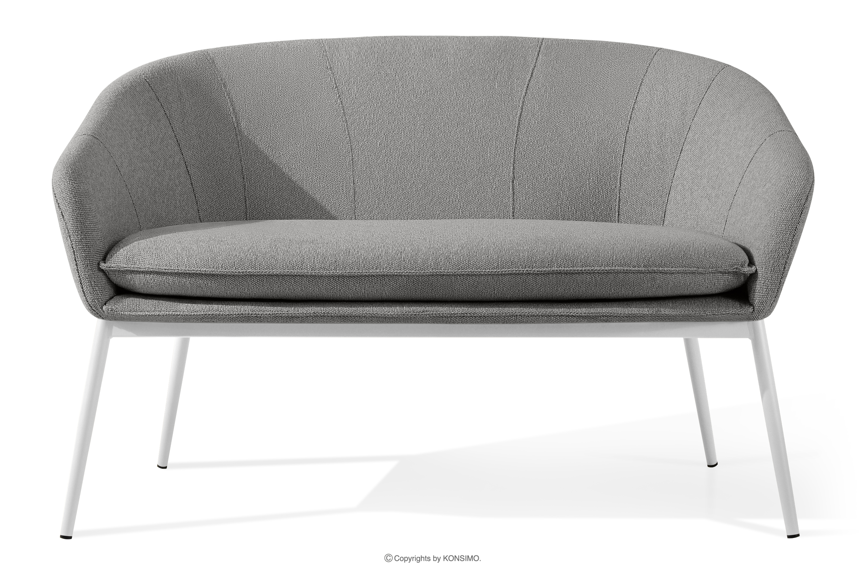 Sofa na ogród tkanina wodoodporna szary/biały