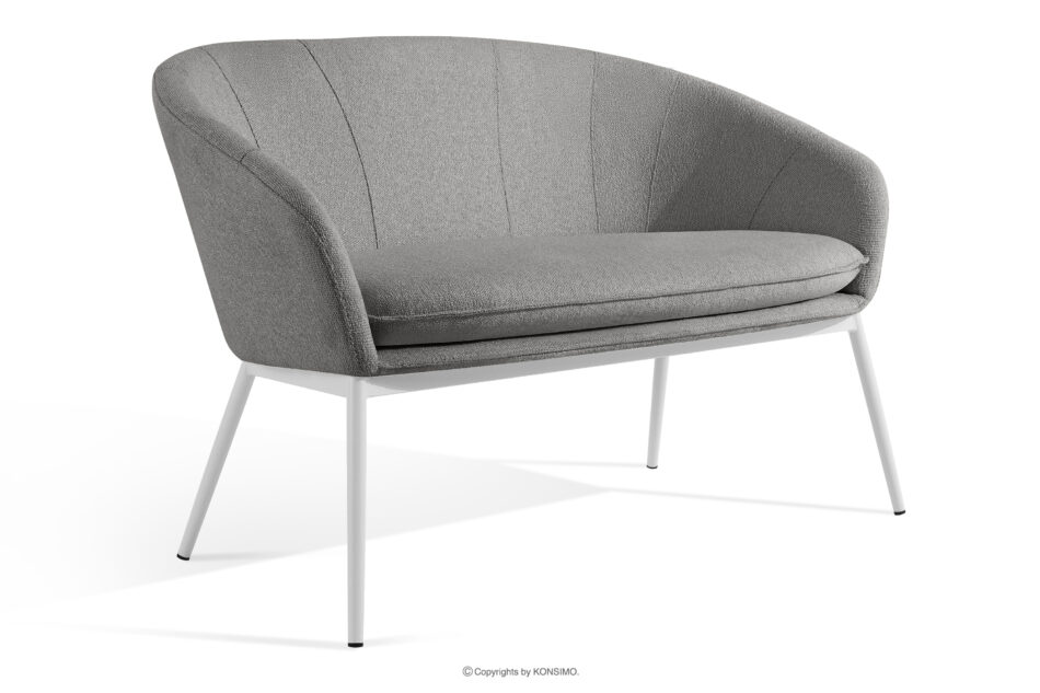 SOLIS Sofa na ogród tkanina wodoodporna szary/biały szary/biały - zdjęcie 2