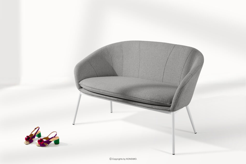 SOLIS Sofa na ogród tkanina wodoodporna szary/biały szary/biały - zdjęcie 1