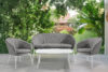 SOLIS Sofa na ogród tkanina wodoodporna szary/biały szary/biały - zdjęcie 9