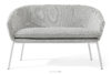 SOLIS Sofa ogrodowy tkanina wodoodporna jasny szary/biały jasny szary/biały - zdjęcie 1
