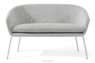 Sofa ogrodowy tkanina wodoodporna jasny szary/biały
