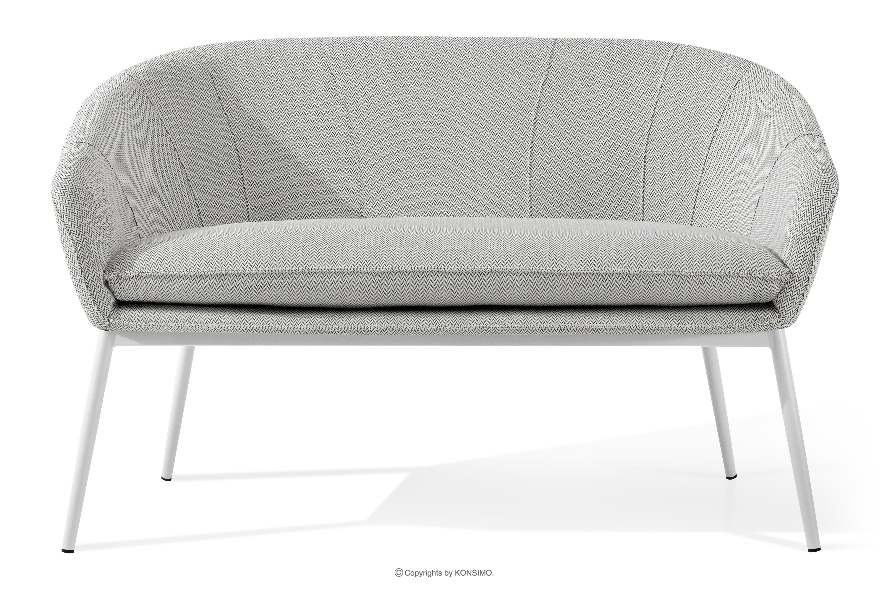 Sofa ogrodowy tkanina wodoodporna jasny szary/biały