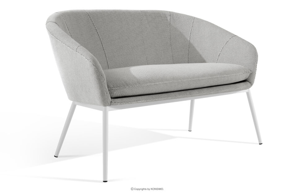 SOLIS Sofa ogrodowy tkanina wodoodporna jasny szary/biały jasny szary/biały - zdjęcie 2
