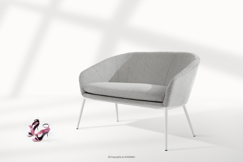 SOLIS Sofa ogrodowy tkanina wodoodporna jasny szary/biały jasny szary/biały - zdjęcie 1