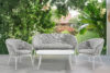 SOLIS Sofa ogrodowy tkanina wodoodporna jasny szary/biały jasny szary/biały - zdjęcie 9