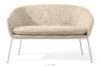 Sofa ogrodowy tkanina wodoodporna kremowy/biały