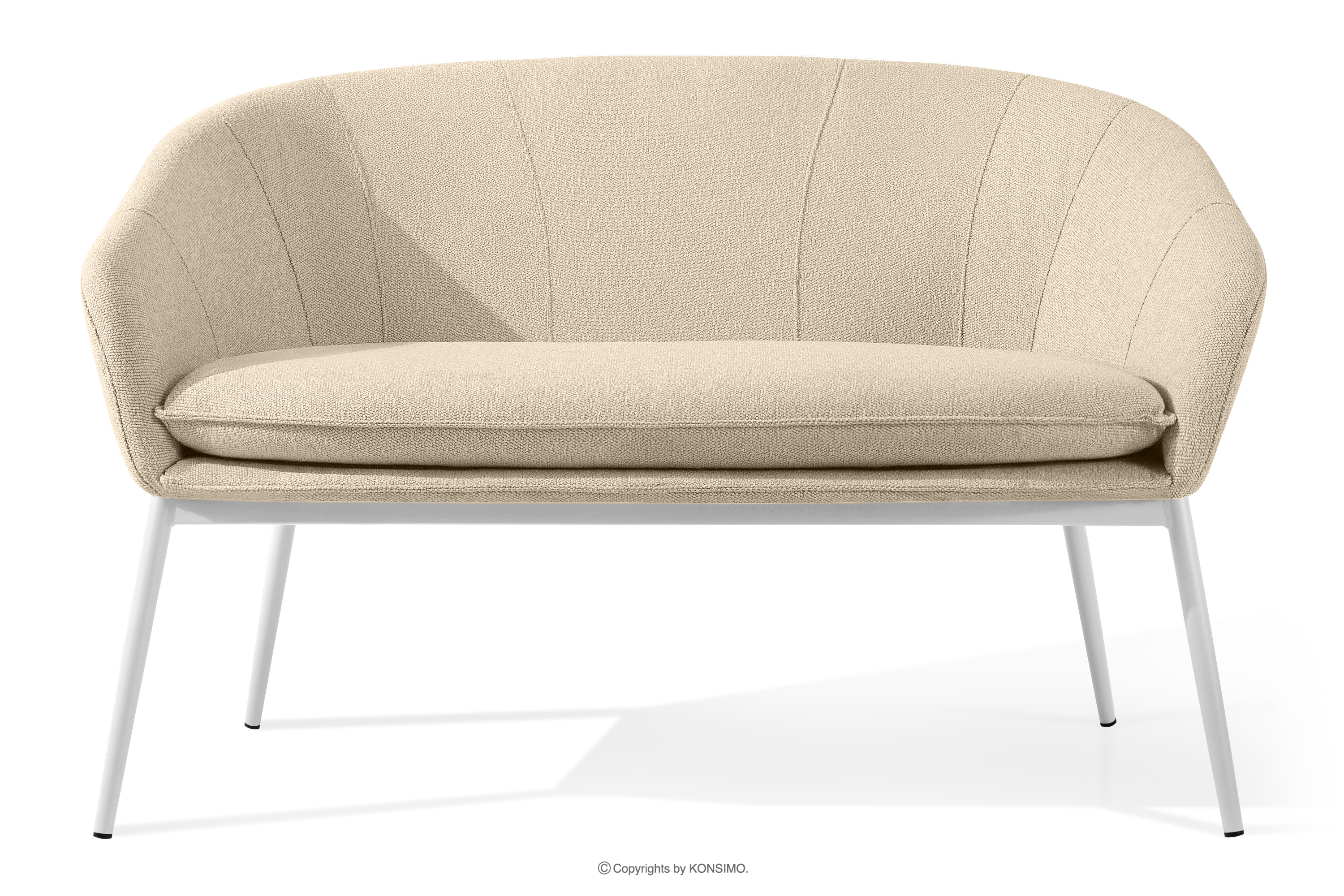 Sofa ogrodowy tkanina wodoodporna kremowy/biały