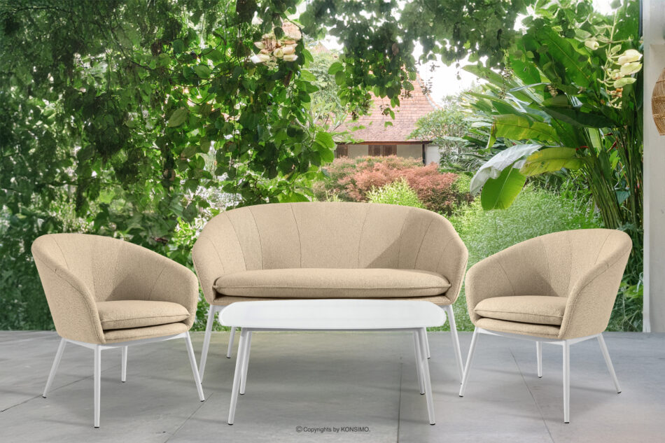 SOLIS Sofa ogrodowy tkanina wodoodporna kremowy/biały kremowy/biały - zdjęcie 8