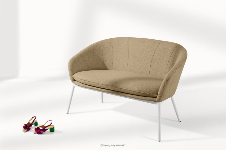 SOLIS Sofa na ogród tkanina wodoodporna ciepły beżowy/biały ciepły beżowy/biały - zdjęcie 1