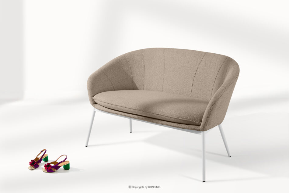 SOLIS Sofa na ogród tkanina wodoodporna jasny brązowy/biały jasny brązowy/biały - zdjęcie 1