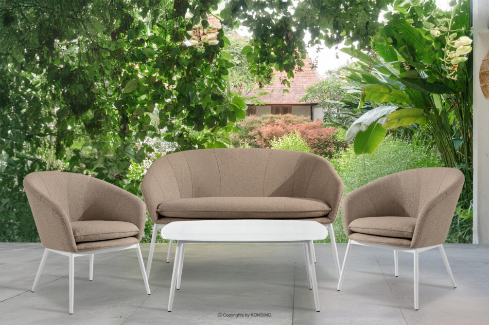 SOLIS Sofa na ogród tkanina wodoodporna jasny brązowy/biały jasny brązowy/biały - zdjęcie 8