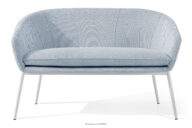 Sofa ogrodowy tkanina wodoodporna błękitny/biały