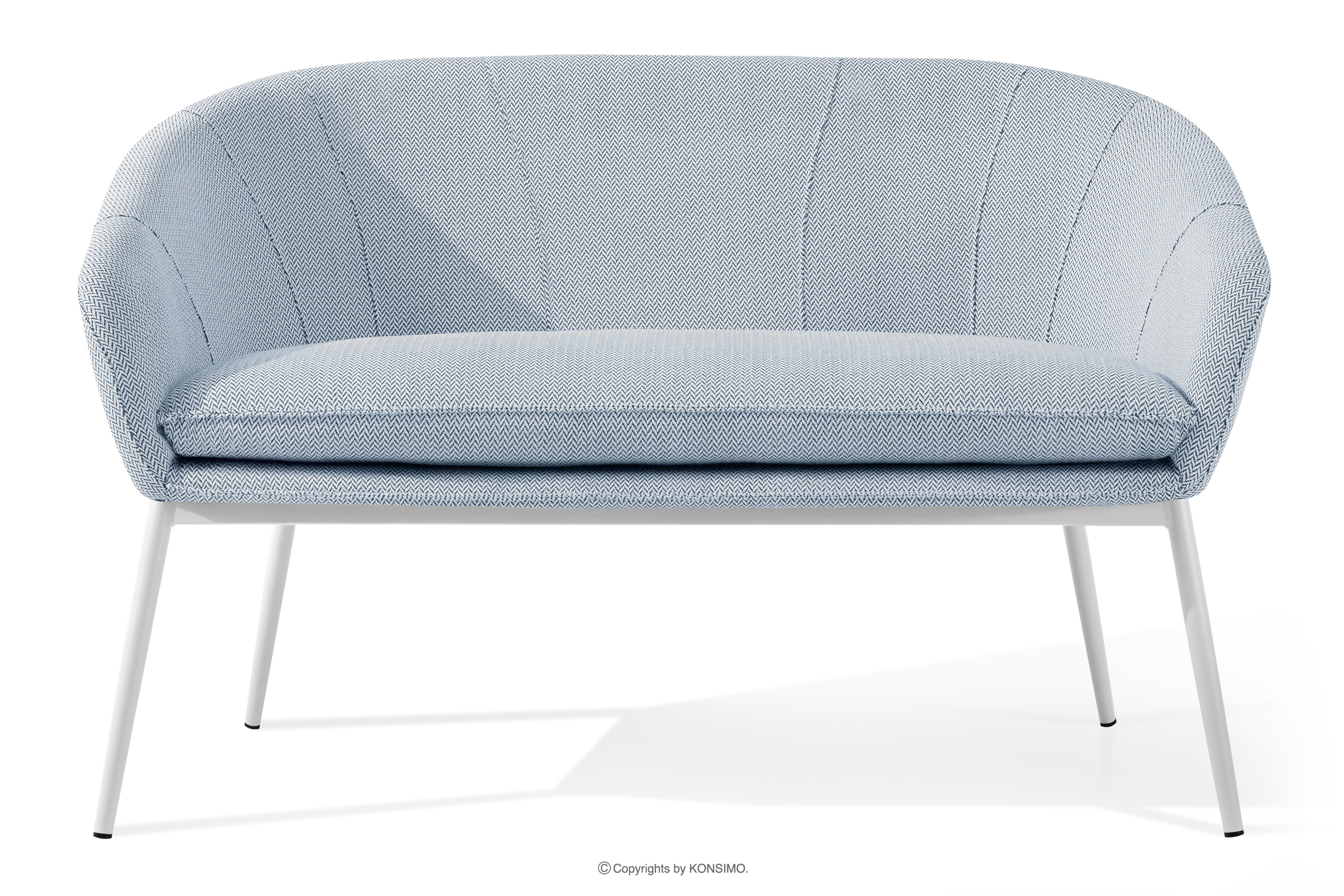 Sofa ogrodowy tkanina wodoodporna błękitny/biały