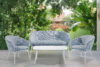 SOLIS Sofa ogrodowy tkanina wodoodporna błękitny/biały błękitny/biały - zdjęcie 9