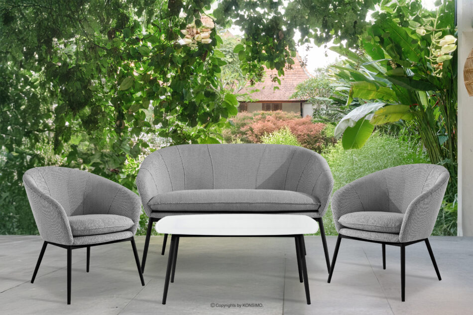 SOLIS Sofa ogrodowy tkanina wodoodporna biały/czarny biały/czarny - zdjęcie 8