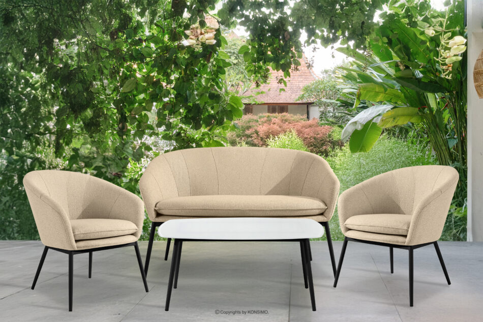 SOLIS Sofa ogrodowy tkanina wodoodporna kremowy/czarny kremowy/czarny - zdjęcie 8