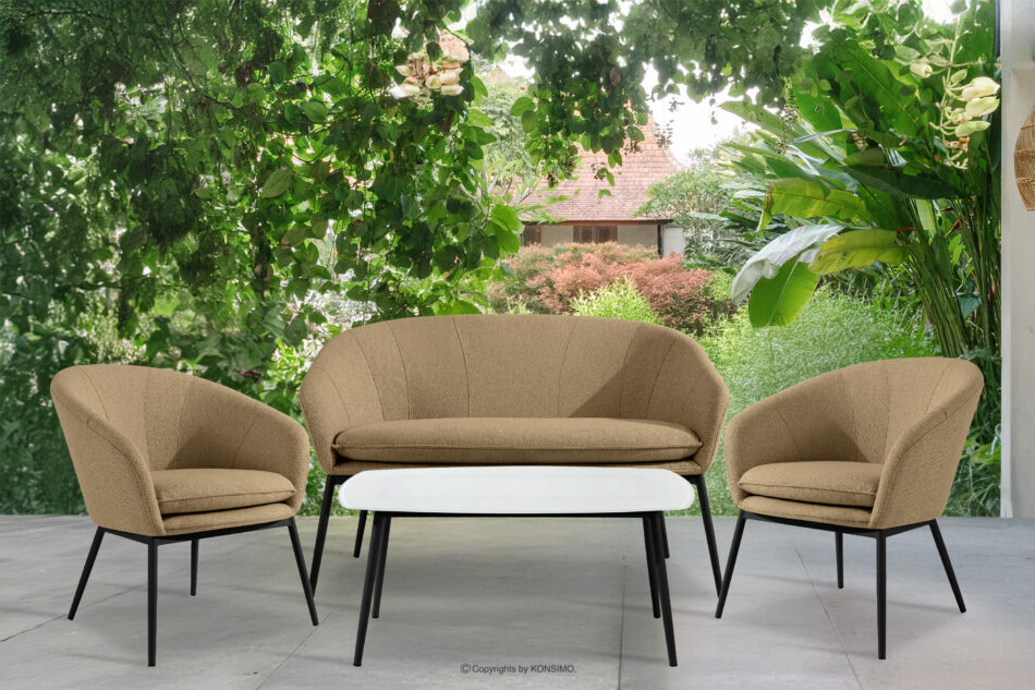 SOLIS Sofa ogrodowy tkanina wodoodporna ciepły beżowy/czarny ciepły beżowy/czarny - zdjęcie 8