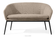 Sofa na ogród tkanina wodoodporna jasny brązowy/czarny