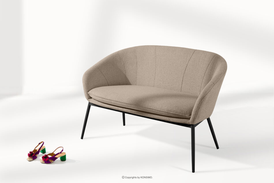 SOLIS Sofa na ogród tkanina wodoodporna jasny brązowy/czarny jasny brązowy/czarny - zdjęcie 1