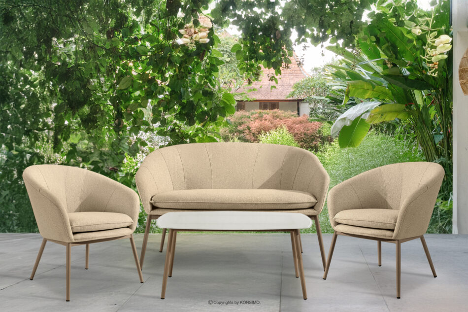 SOLIS Fotel ogrodowy tkanina wodoodporna kremowy/beżowy kremowy/beżowy - zdjęcie 8