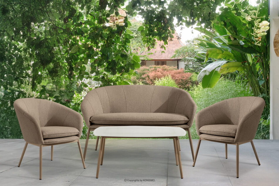SOLIS Sofa na ogród tkanina wodoodporna jasny brązowy/beżowy jasny brązowy/beżowy - zdjęcie 8