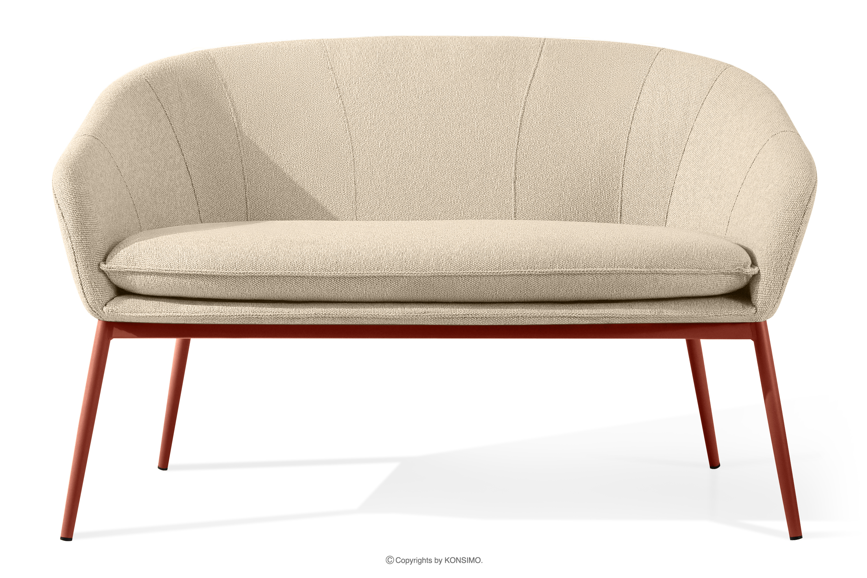 Sofa ogrodowy tkanina wodoodporna kremowy/rudy