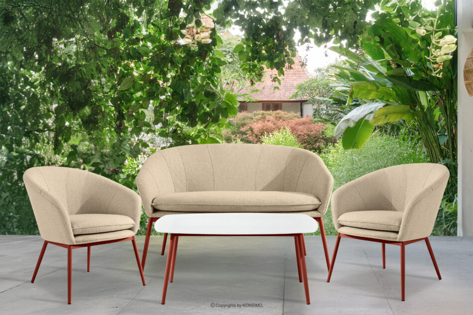 SOLIS Sofa ogrodowy tkanina wodoodporna kremowy/rudy kremowy/rudy - zdjęcie 8