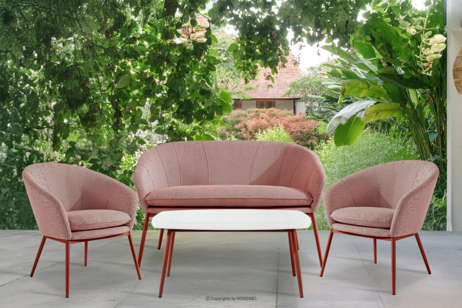SOLIS Sofa ogrodowy tkanina wodoodporna bordowy/biały/rudy bordowy/biały/rudy - zdjęcie 8
