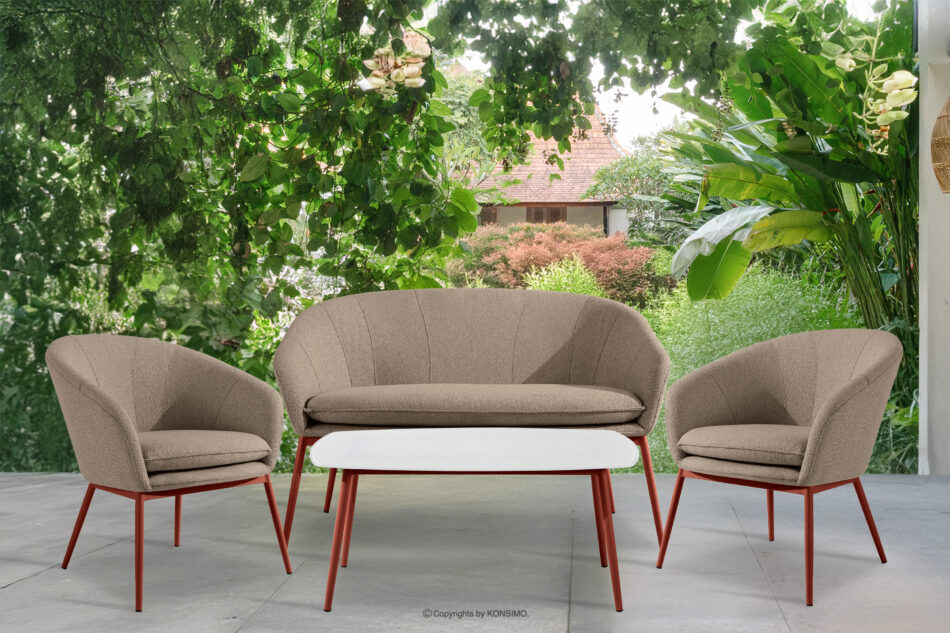 SOLIS Sofa ogrodowy tkanina wodoodporna jasny brązowy/rudy jasny brązowy/rudy - zdjęcie 8
